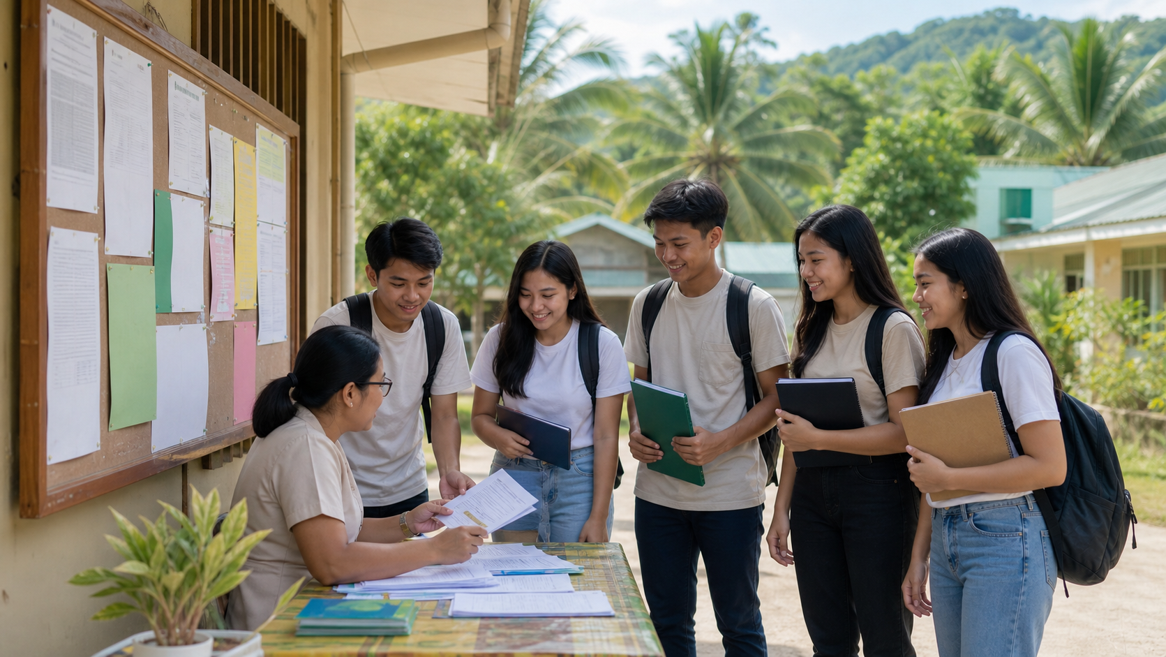Scholarship guidance on a rural Philippine school campus
